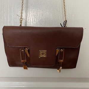 NWT Kate Landry brown and gold crossbody